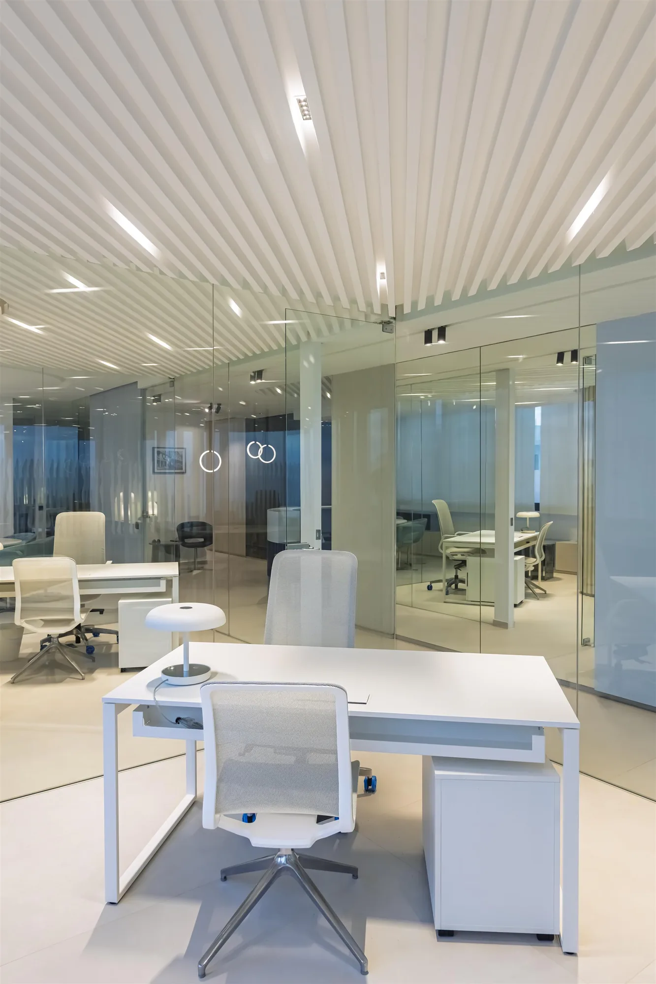 Espace de travail contemporain avec zones professionnelles aménagées, vue 14.
