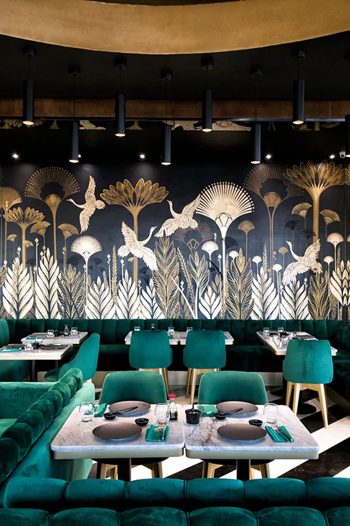 Restaurant contemporain avec ambiance intérieure travaillée, vue 6.