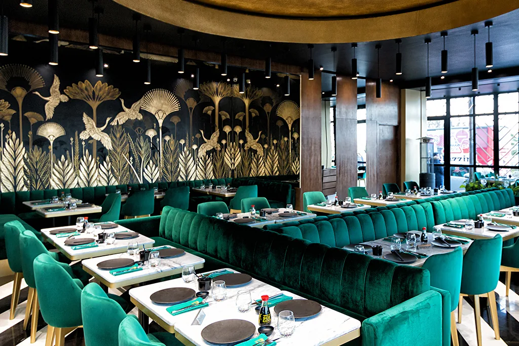 Restaurant contemporain avec ambiance intérieure travaillée, vue 14.