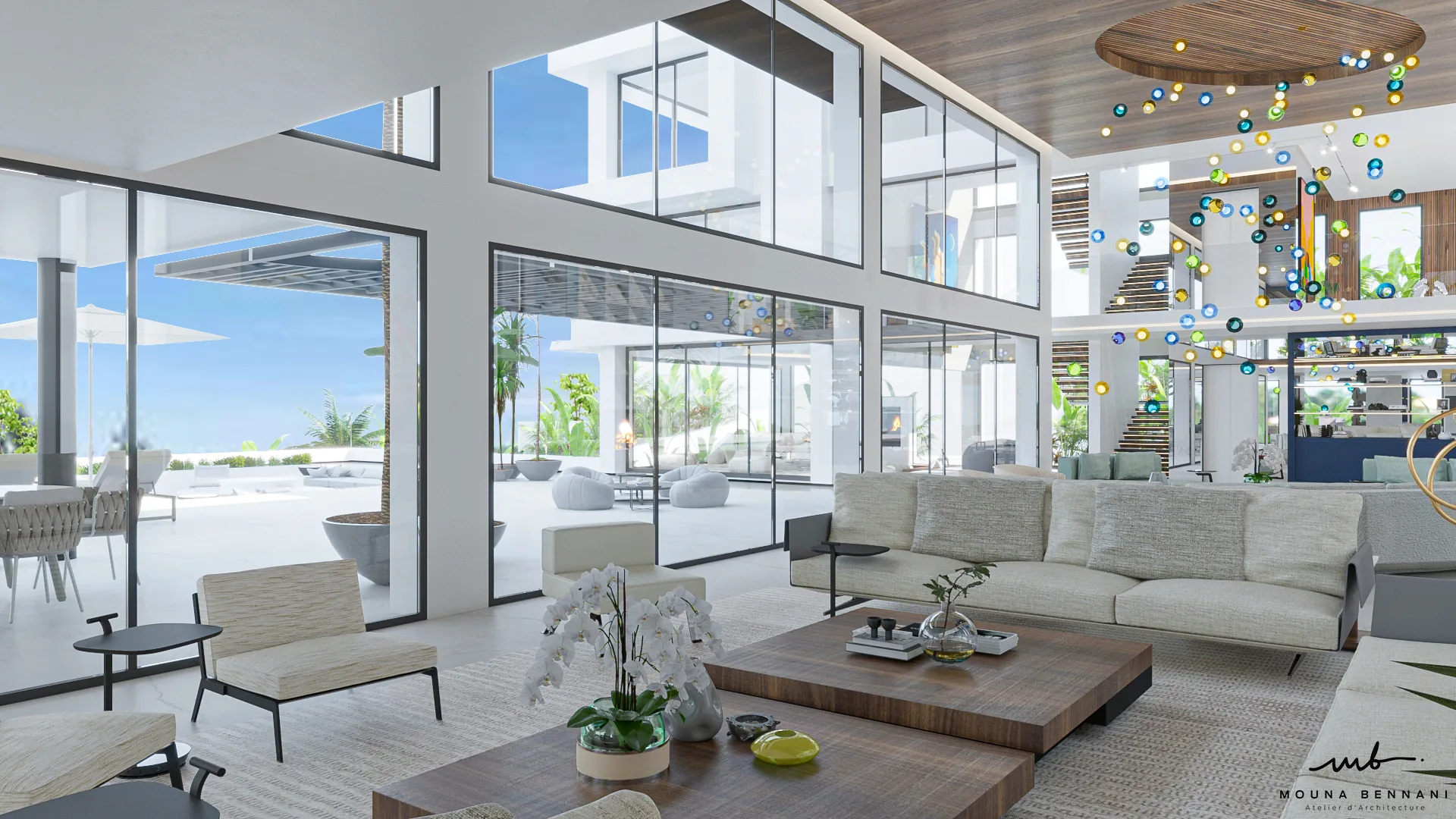 Villa contemporaine avec architecture sobre et aménagement résidentiel, vue 3.
