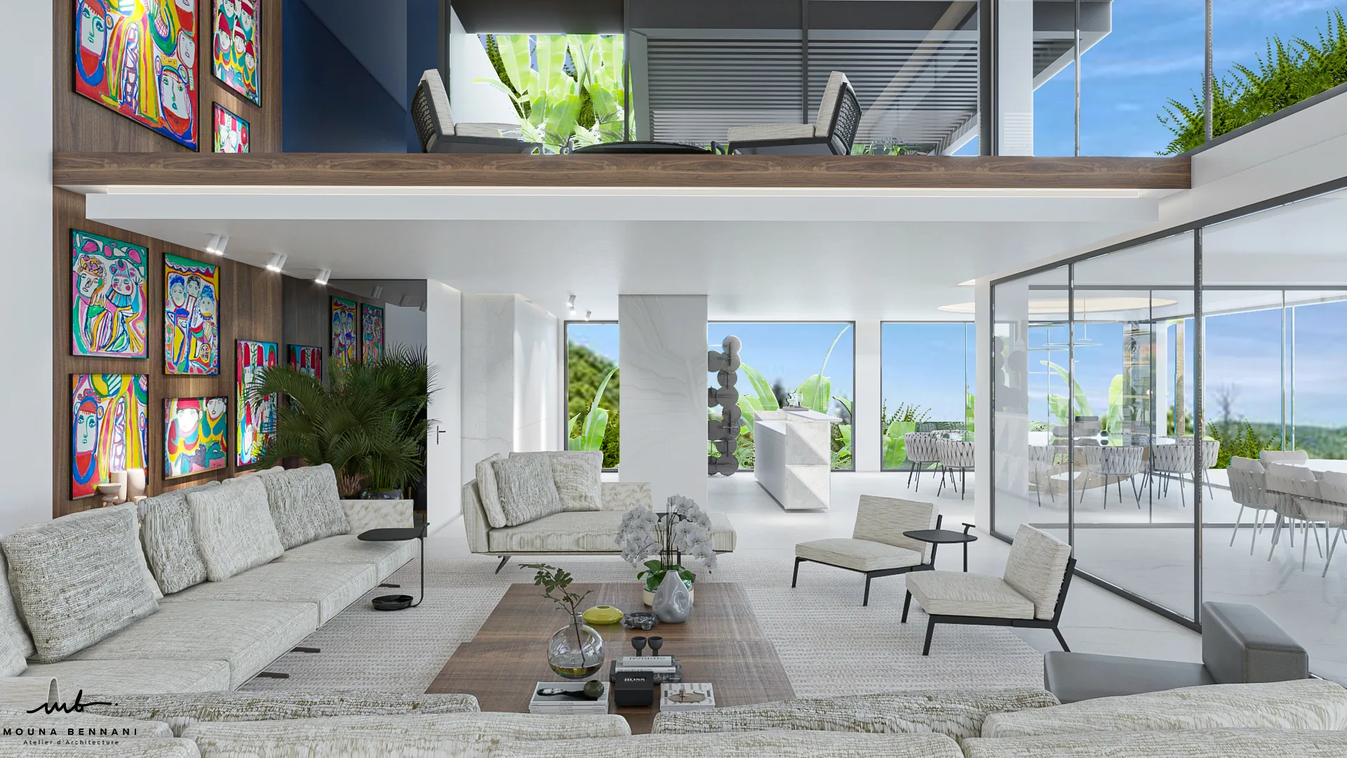 Villa contemporaine avec architecture sobre et aménagement résidentiel, vue 4.