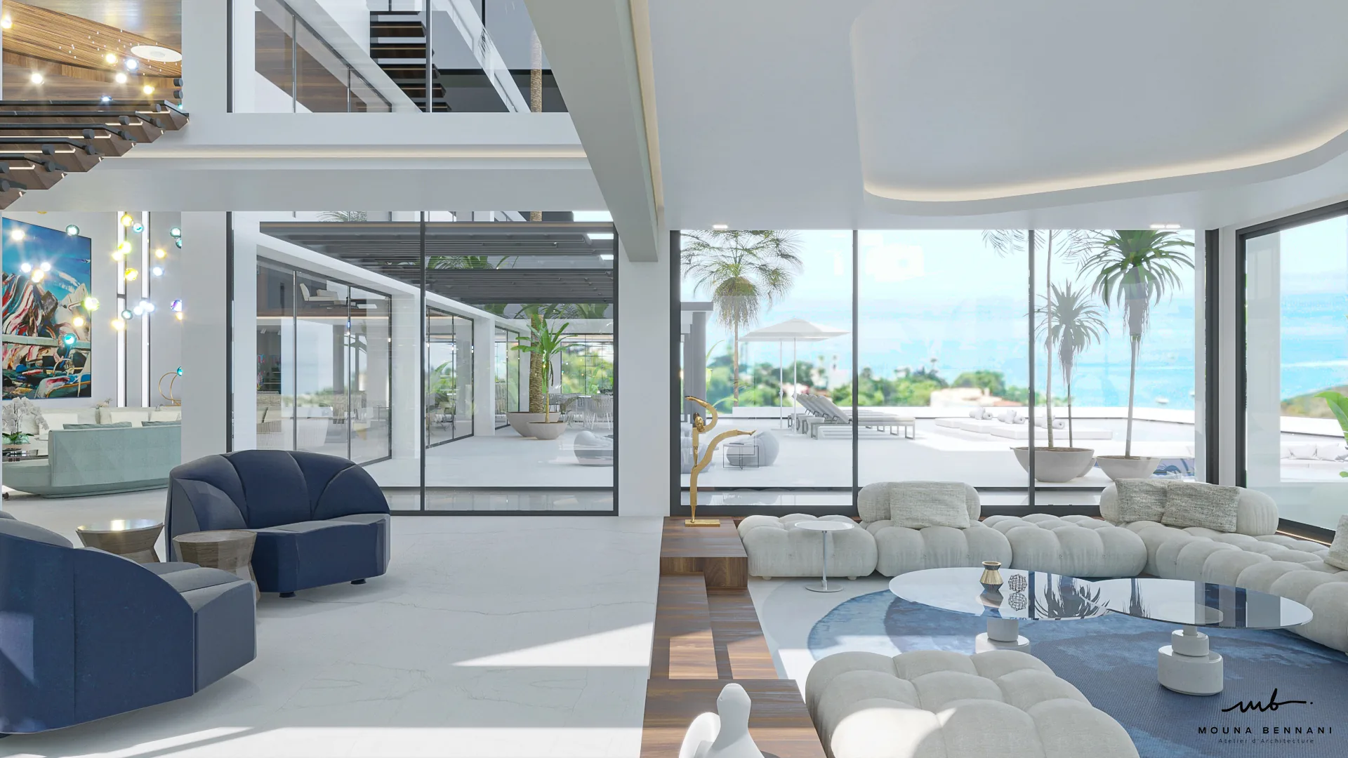 Villa contemporaine avec architecture sobre et aménagement résidentiel, vue 5.