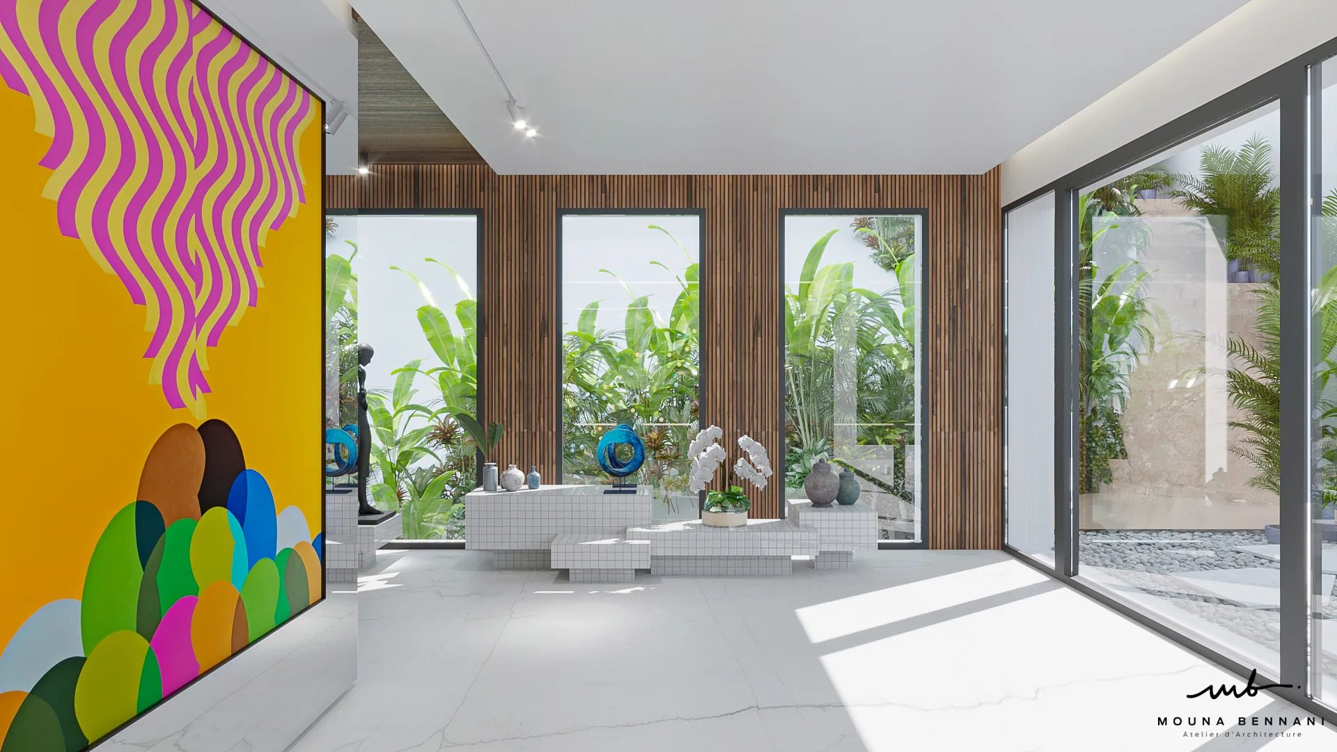 Villa contemporaine avec architecture sobre et aménagement résidentiel, vue 8.