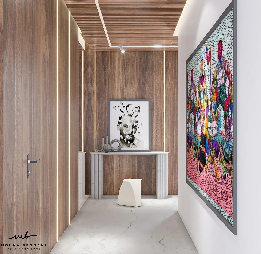 Villa contemporaine avec architecture sobre et aménagement résidentiel, vue 9.