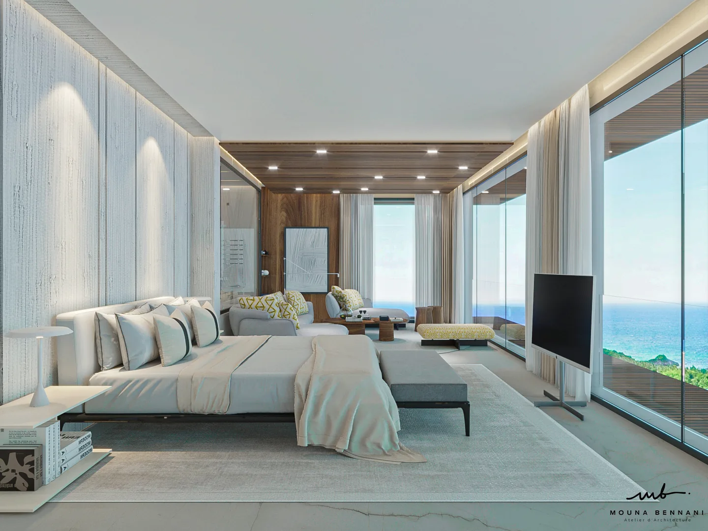 Villa contemporaine avec architecture sobre et aménagement résidentiel, vue 10.