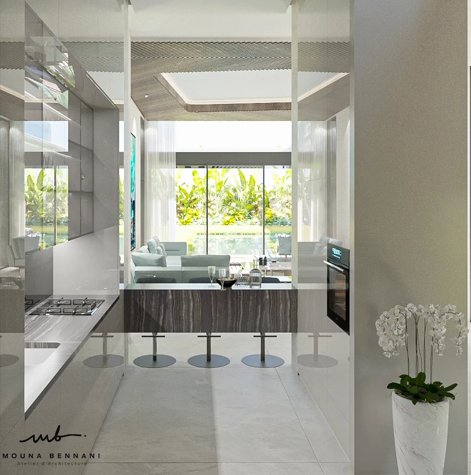 Villa contemporaine avec espaces lumineux et architecture horizontale, vue 7.