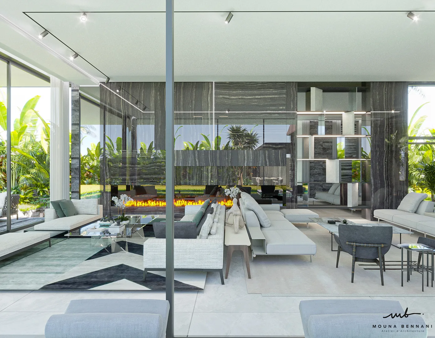 Villa contemporaine avec espaces lumineux et architecture horizontale, vue 8.