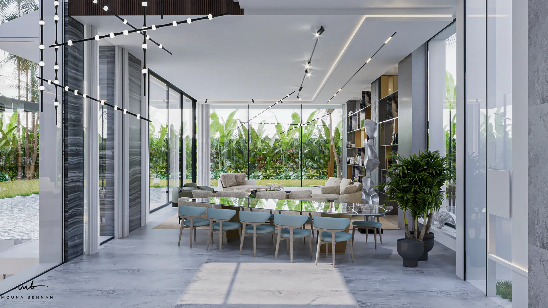 Villa contemporaine avec espaces lumineux et architecture horizontale, vue 13.
